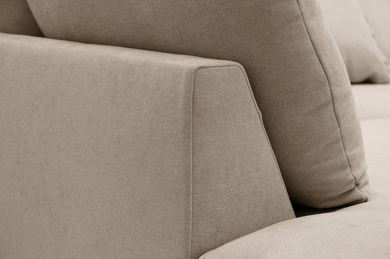 Rossita Lyx 6-seters høyrevendt U-formet ekstra dyp sofa med divan og sjeselong i stoff - Brun - Møbler - Sofaer - U-sofa