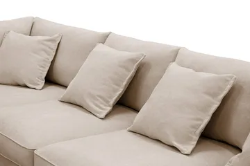 Rossita Lyx 6-seters høyrevendt U-formet ekstra dyp sofa med divan og sjeselong i stoff - Lysebrun - Møbler - Sofaer - U-sofa