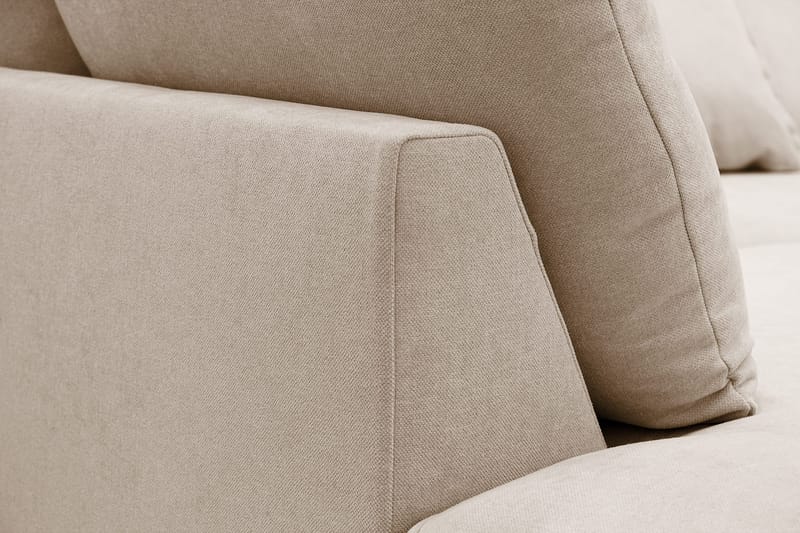 Rossita Lyx 6-seters høyrevendt U-formet ekstra dyp sofa med divan og sjeselong i stoff - Lysebrun - Møbler - Sofaer - U-sofa