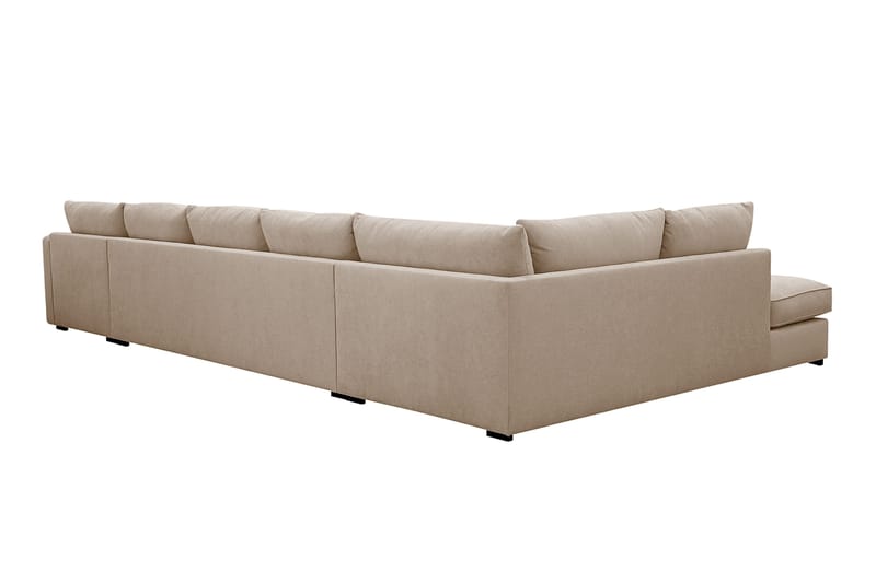 Rossita Lyx 6-seters høyrevendt U-formet ekstra dyp sofa med divan og sjeselong i stoff - Lysebrun - Møbler - Sofaer - U-sofa