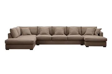 Rossita Lyx 6-seters høyrevendt U-formet ekstra dyp sofa med divan og sjeselong i stoff
