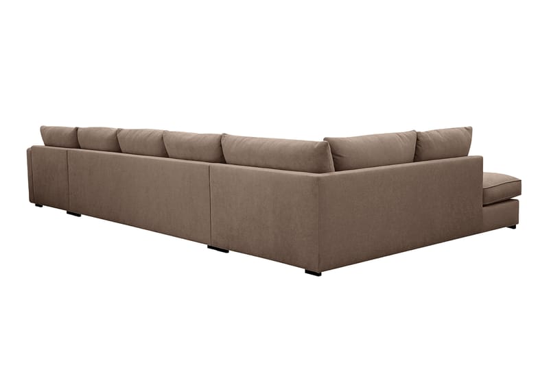 Rossita Lyx 6-seters høyrevendt U-formet ekstra dyp sofa med divan og sjeselong i stoff - Mørkebrun - Møbler - Sofaer - U-sofa