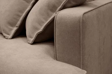 Rossita Lyx 6-seters høyrevendt U-formet ekstra dyp sofa med divan og sjeselong i stoff - Mørkebrun - Møbler - Sofaer - U-sofa