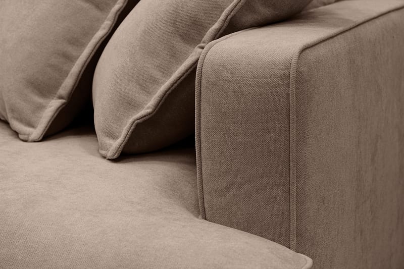 Rossita Lyx 6-seters høyrevendt U-formet ekstra dyp sofa med divan og sjeselong i stoff - Mørkebrun - Møbler - Sofaer - U-sofa