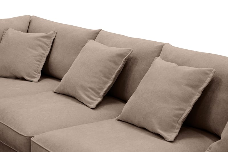 Rossita Lyx 6-seters høyrevendt U-formet ekstra dyp sofa med divan og sjeselong i stoff - Mørkebrun - Møbler - Sofaer - U-sofa