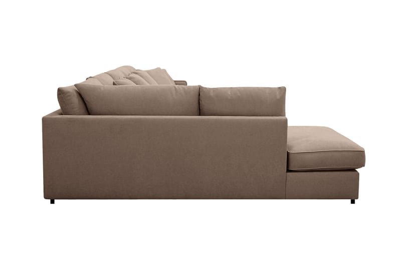 Rossita Lyx 6-seters høyrevendt U-formet ekstra dyp sofa med divan og sjeselong i stoff - Mørkebrun - Møbler - Sofaer - U-sofa
