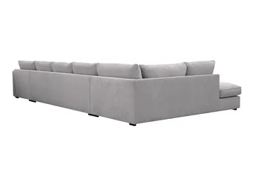 Rossita Lyx 6-seters venstrevendt U-formet ekstra dyp sofa med divan og sjeselong i chenille - Grå - Møbler - Sofaer - U-sofa