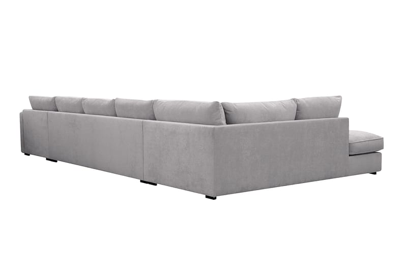 Rossita Lyx 6-seters venstrevendt U-formet ekstra dyp sofa med divan og sjeselong i chenille - Grå - Møbler - Sofaer - U-sofa