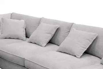 Rossita Lyx 6-seters venstrevendt U-formet ekstra dyp sofa med divan og sjeselong i chenille - Grå - Møbler - Sofaer - U-sofa