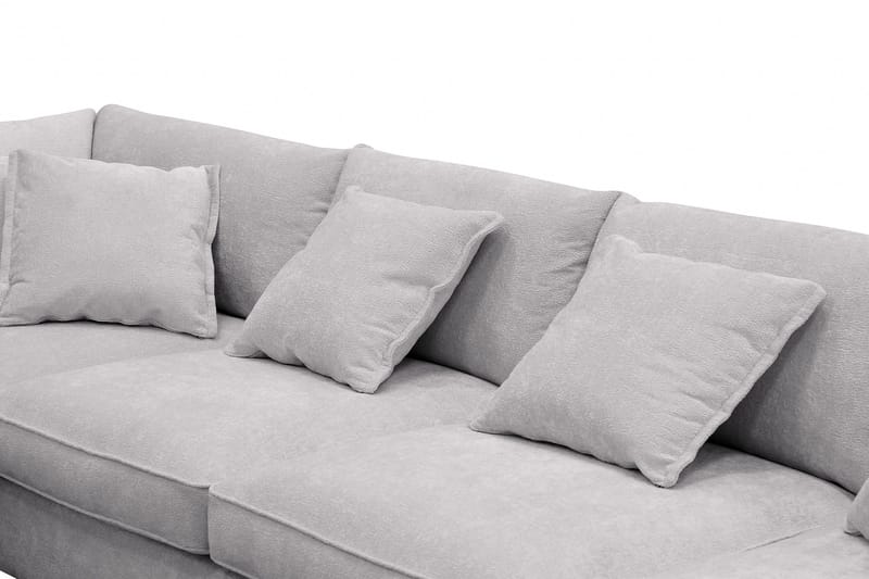 Rossita Lyx 6-seters venstrevendt U-formet ekstra dyp sofa med divan og sjeselong i chenille - Grå - Møbler - Sofaer - U-sofa