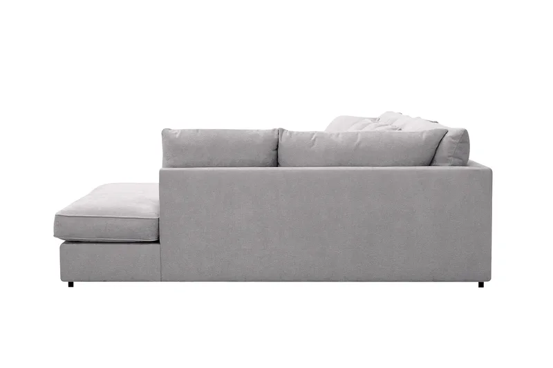 Rossita Lyx 6-seters venstrevendt U-formet ekstra dyp sofa med divan og sjeselong i chenille - Grå - Møbler - Sofaer - U-sofa