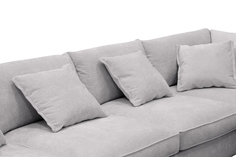 Rossita Lyx 6-seters venstrevendt U-formet ekstra dyp sofa med divan og sjeselong i chenille - Grå - Møbler - Sofaer - U-sofa