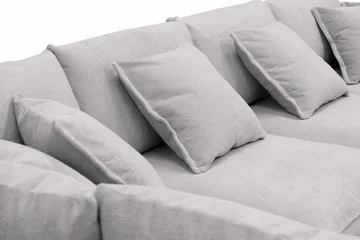 Rossita Lyx 6-seters venstrevendt U-formet ekstra dyp sofa med divan og sjeselong i chenille - Grå - Møbler - Sofaer - U-sofa