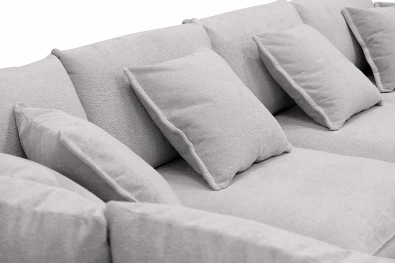 Rossita Lyx 6-seters venstrevendt U-formet ekstra dyp sofa med divan og sjeselong i chenille - Grå - Møbler - Sofaer - U-sofa