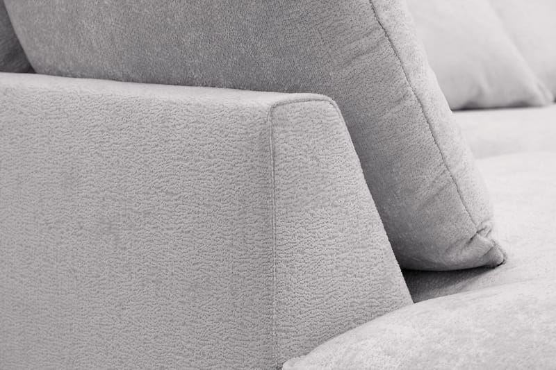 Rossita Lyx 6-seters venstrevendt U-formet ekstra dyp sofa med divan og sjeselong i chenille - Grå - Møbler - Sofaer - U-sofa