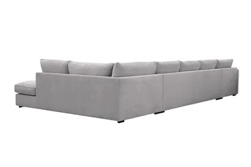 Rossita Lyx 6-seters venstrevendt U-formet ekstra dyp sofa med divan og sjeselong i chenille - Grå - Møbler - Sofaer - U-sofa
