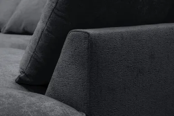 Rossita Lyx 6-seters venstrevendt U-formet ekstra dyp sofa med divan og sjeselong i chenille - Svart - Møbler - Sofaer - U-sofa