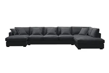 Rossita Lyx 6-seters venstrevendt U-formet ekstra dyp sofa med divan og sjeselong i chenille