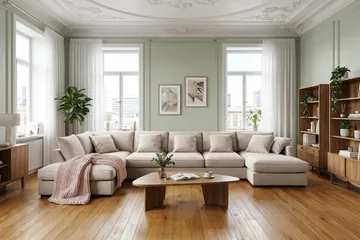 Rossita Lyx 6-seters venstrevendt U-formet ekstra dyp sofa med divan og sjeselong i fløyel - Beige - Møbler - Sofaer - Fløyelssofaer