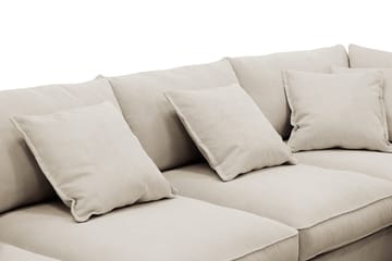 Rossita Lyx 6-seters venstrevendt U-formet ekstra dyp sofa med divan og sjeselong i manchester - Krem - Møbler - Sofaer - U-sofa