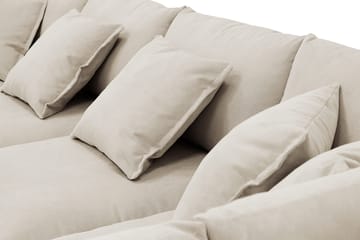 Rossita Lyx 6-seters venstrevendt U-formet ekstra dyp sofa med divan og sjeselong i manchester - Krem - Møbler - Sofaer - U-sofa