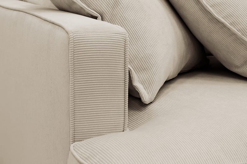 Rossita Lyx 6-seters venstrevendt U-formet ekstra dyp sofa med divan og sjeselong i manchester - Krem - Møbler - Sofaer - U-sofa