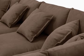 Rossita Lyx 6-seters venstrevendt U-formet ekstra dyp sofa med divan og sjeselong i manchester - Mørkebrun - Møbler - Sofaer - U-sofa