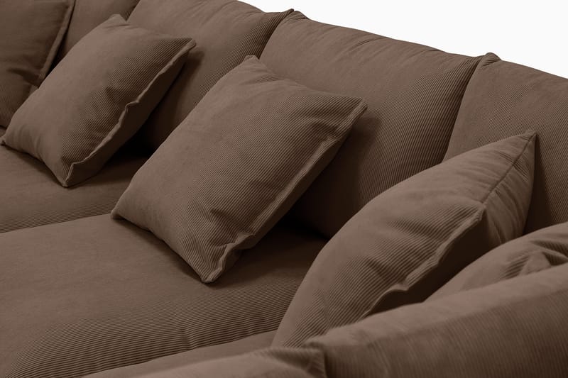Rossita Lyx 6-seters venstrevendt U-formet ekstra dyp sofa med divan og sjeselong i manchester - Mørkebrun - Møbler - Sofaer - U-sofa