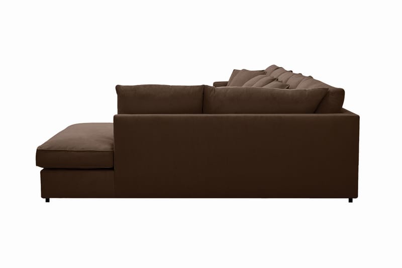 Rossita Lyx 6-seters venstrevendt U-formet ekstra dyp sofa med divan og sjeselong i manchester - Mørkebrun - Møbler - Sofaer - U-sofa