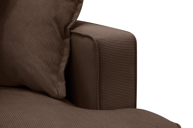 Rossita Lyx 6-seters venstrevendt U-formet ekstra dyp sofa med divan og sjeselong i manchester - Mørkebrun - Møbler - Sofaer - U-sofa
