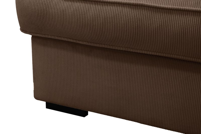 Rossita Lyx 6-seters venstrevendt U-formet ekstra dyp sofa med divan og sjeselong i manchester - Mørkebrun - Møbler - Sofaer - U-sofa