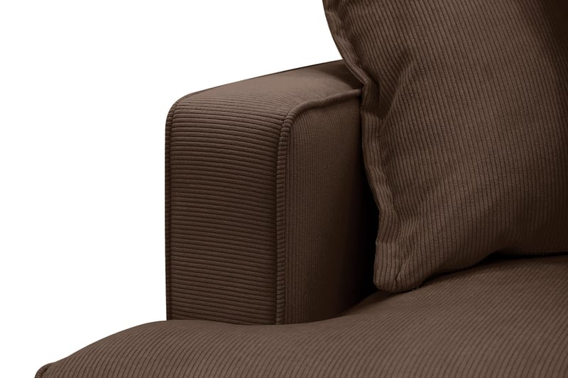 Rossita Lyx 6-seters venstrevendt U-formet ekstra dyp sofa med divan og sjeselong i manchester - Mørkebrun - Møbler - Sofaer - U-sofa
