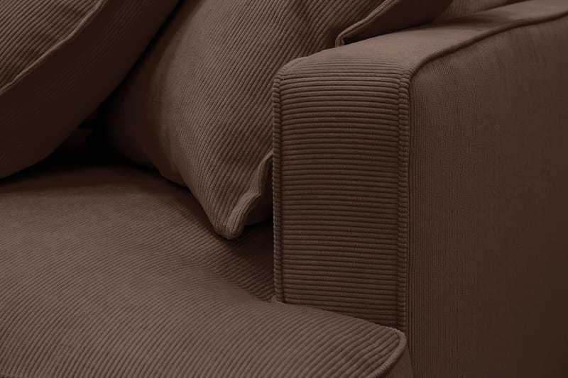 Rossita Lyx 6-seters venstrevendt U-formet ekstra dyp sofa med divan og sjeselong i manchester - Mørkebrun - Møbler - Sofaer - U-sofa