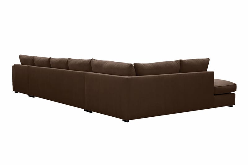 Rossita Lyx 6-seters venstrevendt U-formet ekstra dyp sofa med divan og sjeselong i manchester - Mørkebrun - Møbler - Sofaer - U-sofa
