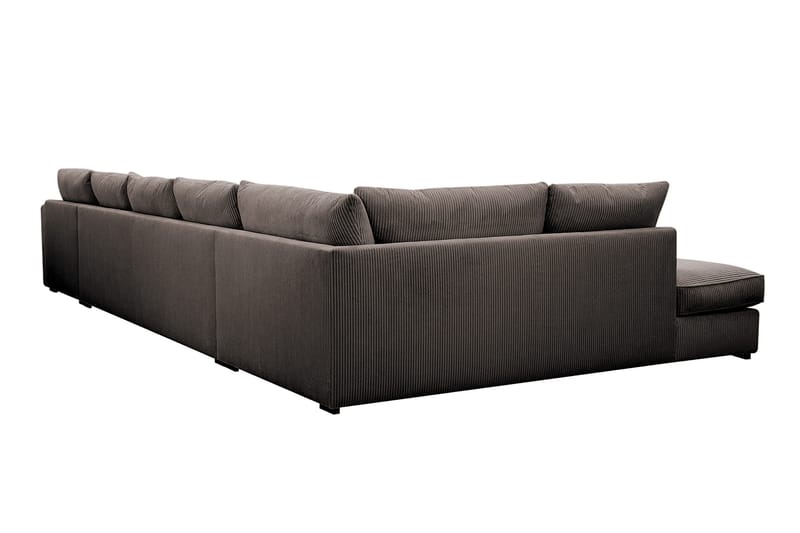 Rossita Lyx 6-seters venstrevendt U-formet ekstra dyp sofa med divan og sjeselong i manchester - Mørkegrå - Møbler - Sofaer - U-sofa