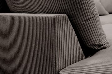 Rossita Lyx 6-seters venstrevendt U-formet ekstra dyp sofa med divan og sjeselong i manchester - Mørkegrå - Møbler - Sofaer - U-sofa
