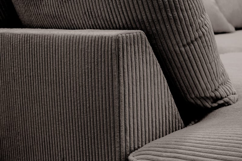 Rossita Lyx 6-seters venstrevendt U-formet ekstra dyp sofa med divan og sjeselong i manchester - Mørkegrå - Møbler - Sofaer - U-sofa