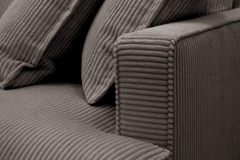 Rossita Lyx 6-seters venstrevendt U-formet ekstra dyp sofa med divan og sjeselong i manchester - Mørkegrå - Møbler - Sofaer - U-sofa