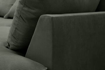 Rossita Lyx 6-seters venstrevendt U-formet ekstra dyp sofa med divan og sjeselong i manchester - Mørkegrønn - Møbler - Sofaer - U-sofa