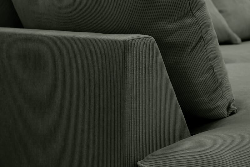 Rossita Lyx 6-seters venstrevendt U-formet ekstra dyp sofa med divan og sjeselong i manchester - Mørkegrønn - Møbler - Sofaer - U-sofa
