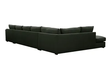 Rossita Lyx 6-seters venstrevendt U-formet ekstra dyp sofa med divan og sjeselong i manchester - Mørkegrønn - Møbler - Sofaer - U-sofa