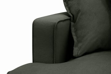Rossita Lyx 6-seters venstrevendt U-formet ekstra dyp sofa med divan og sjeselong i manchester - Mørkegrønn - Møbler - Sofaer - U-sofa