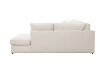 Rossita Lyx 6-seters venstrevendt U-formet ekstra dyp sofa med divan og sjeselong i manchester - Naturhvit - Møbler - Sofaer - U-sofa