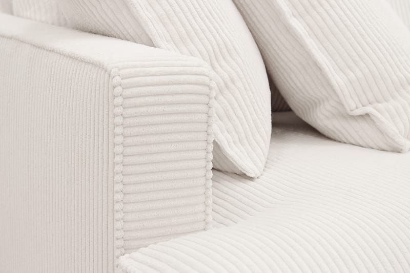 Rossita Lyx 6-seters venstrevendt U-formet ekstra dyp sofa med divan og sjeselong i manchester - Naturhvit - Møbler - Sofaer - U-sofa