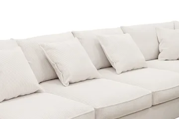 Rossita Lyx 6-seters venstrevendt U-formet ekstra dyp sofa med divan og sjeselong i manchester - Naturhvit - Møbler - Sofaer - U-sofa