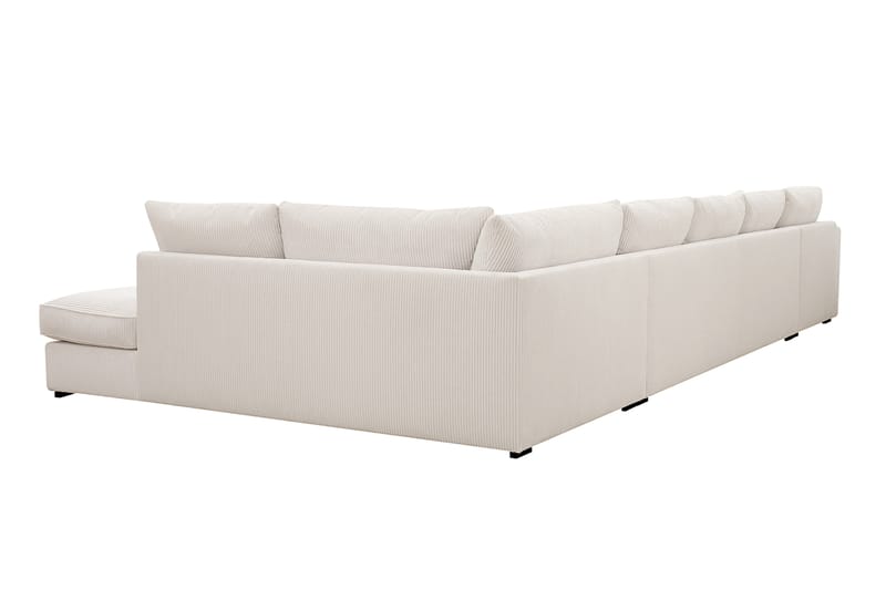 Rossita Lyx 6-seters venstrevendt U-formet ekstra dyp sofa med divan og sjeselong i manchester - Naturhvit - Møbler - Sofaer - U-sofa