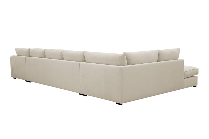 Rossita Lyx 6-seters venstrevendt U-formet ekstra dyp sofa med divan og sjeselong i stoff - Beige - Møbler - Sofaer - U-sofa
