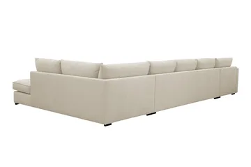 Rossita Lyx 6-seters venstrevendt U-formet ekstra dyp sofa med divan og sjeselong i stoff - Beige - Møbler - Sofaer - U-sofa