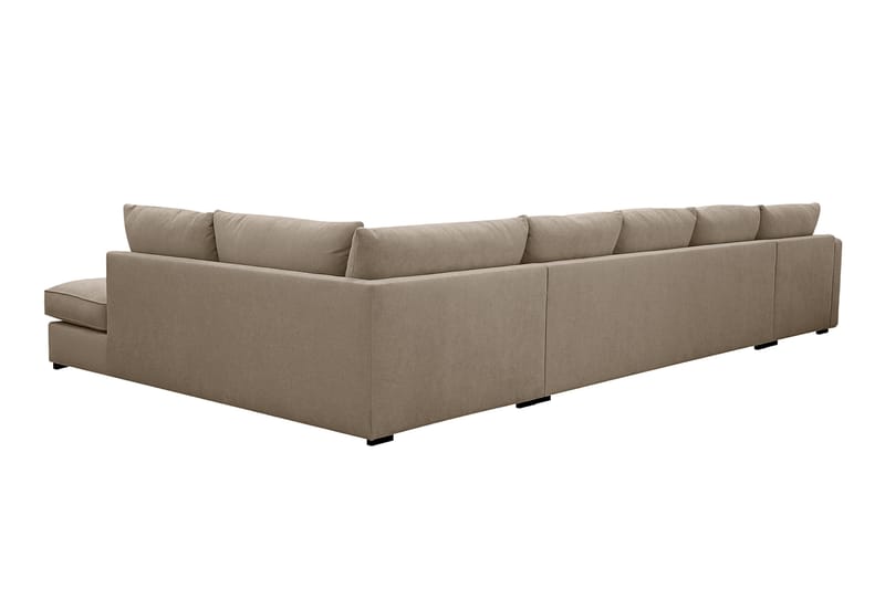 Rossita Lyx 6-seters venstrevendt U-formet ekstra dyp sofa med divan og sjeselong i stoff - Brun - Møbler - Sofaer - U-sofa