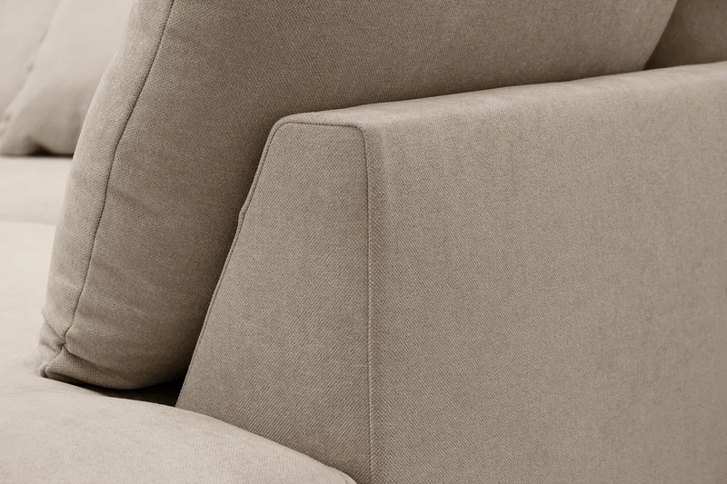 Rossita Lyx 6-seters venstrevendt U-formet ekstra dyp sofa med divan og sjeselong i stoff - Brun - Møbler - Sofaer - U-sofa